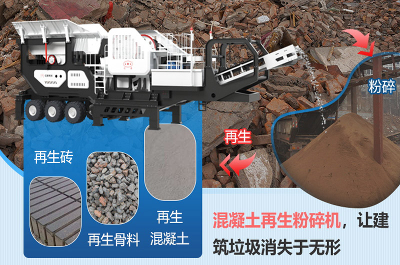 移動破碎機(jī)助力建筑垃圾再利用 移動破碎機(jī)助力建筑垃圾再利用