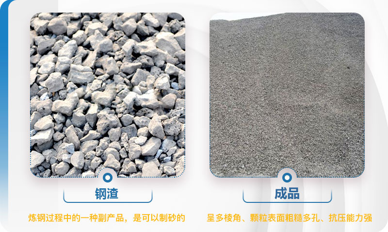 鋼渣處理前后對(duì)比圖 鋼渣處理前后對(duì)比圖