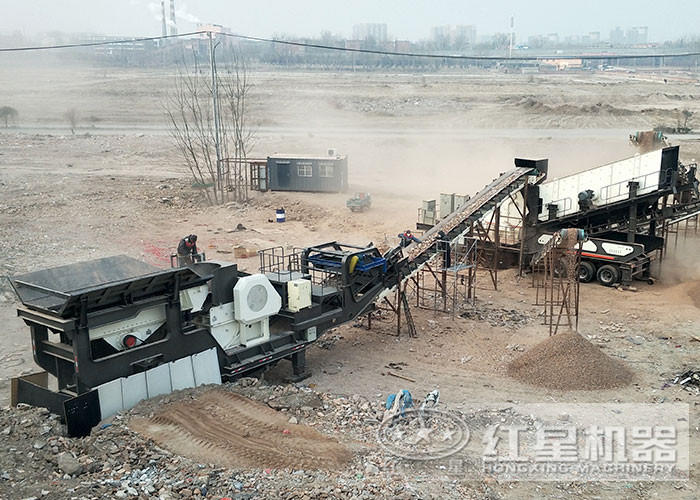 流動石子加工機作業(yè)現場