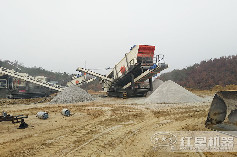 合理搭配的多級移動(dòng)碎石生產(chǎn)線現(xiàn)場